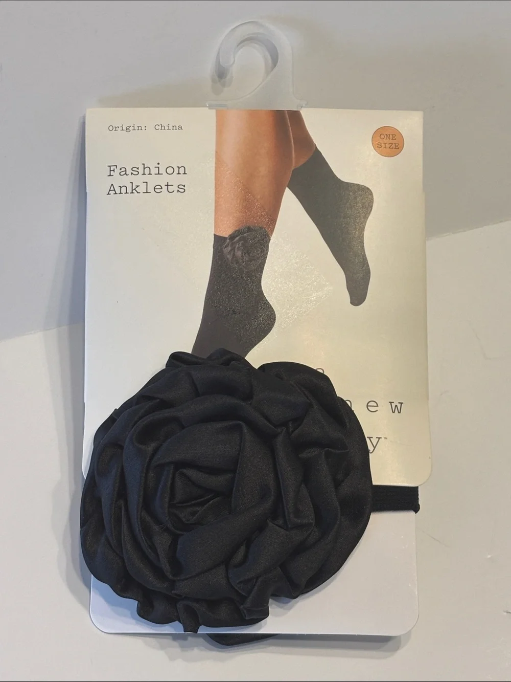 A New Day Black Rosette Detail Fashion Anklet Socks
